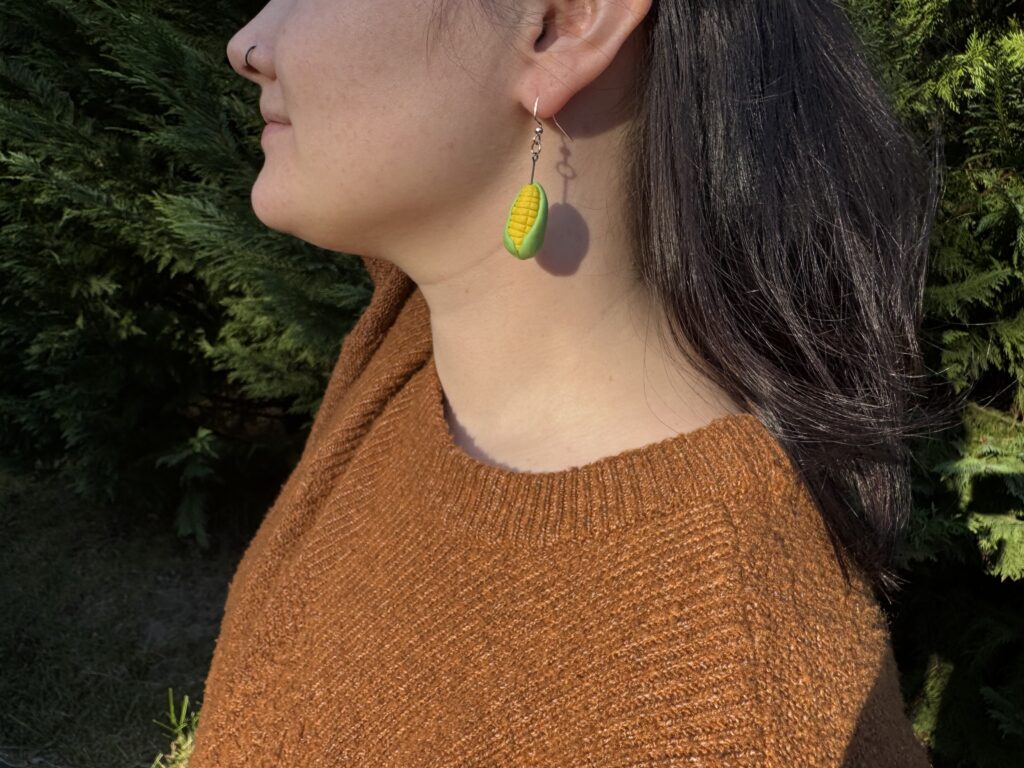 Corn Earrings Handmade from clay