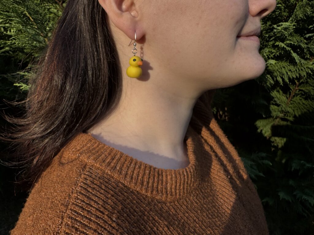 Rubber Ducky Earrings handmade with clay