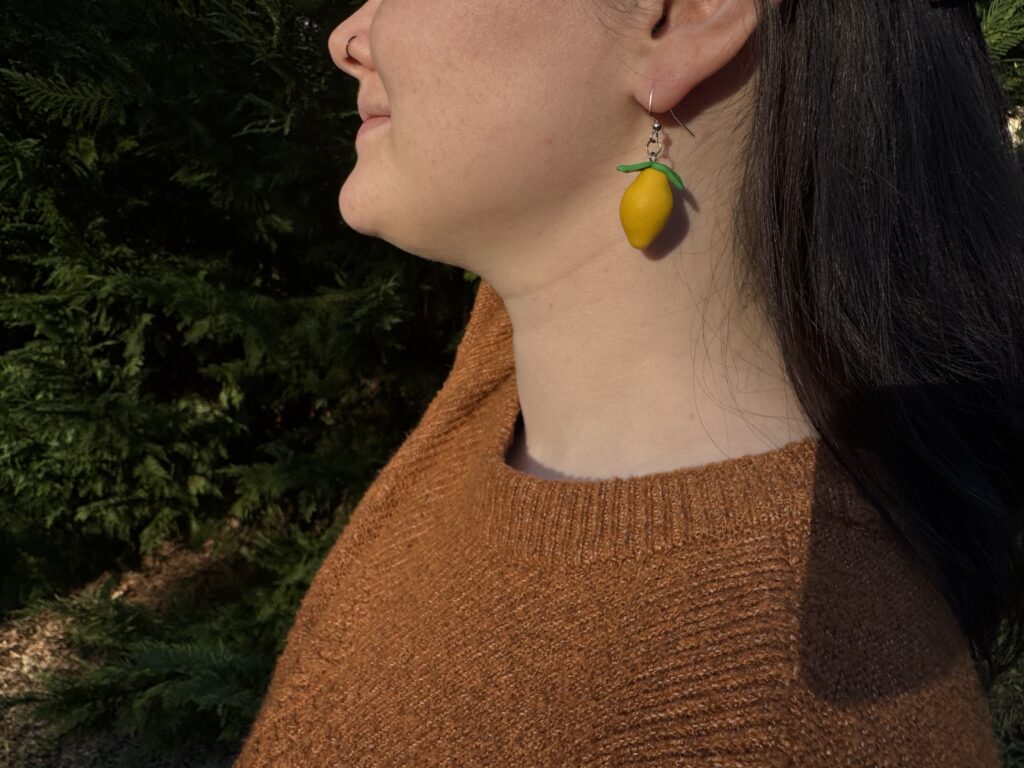 Lemon Earrings Handmade from clay