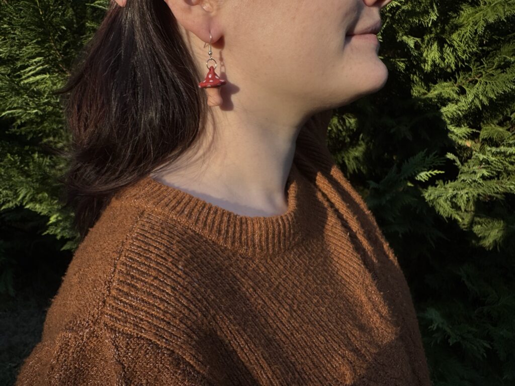 Mushroom Earrings Handmade from clay