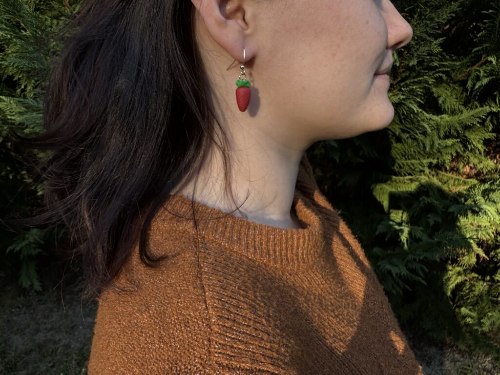 Strawberry Earrings Handmade from clay